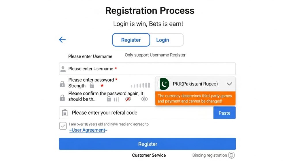 Register on MWin Game